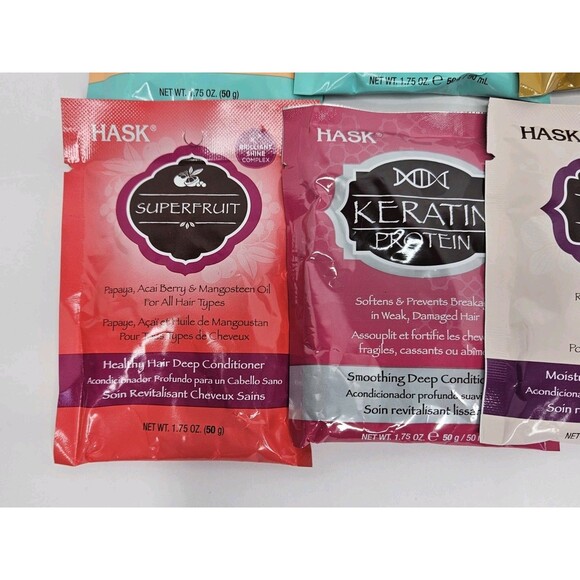HASK 8 Pc NEW Assorted Hair Conditioner Samples Argan, Coconut, Bamboo, Keratin - Picture 3 of 6